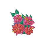 Bästa konst: Joanne kort broderad hibiskus. Grönt broderade tröjor