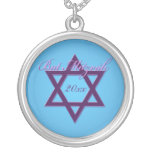 Bat mitzvah halsband för lila- och blåttdavidsstjä