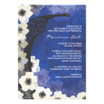 Bat mitzvah inbjudan för påfågel- & anemonblommor