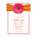 Bat mitzvah inbjudan för rosa band för Gerbera ora