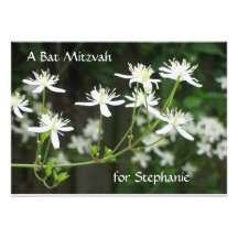 Bat mitzvah inbjudan för September Clematis