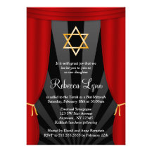 Bat mitzvah inbjudningar för Hollywood davidsstjär