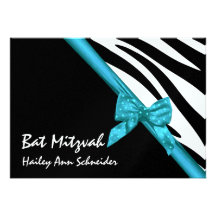Bat mitzvah satäng och randar inbjudan