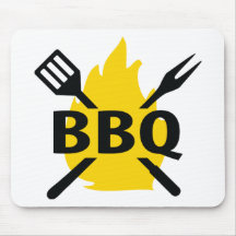Bbq-bestick med flammar symbolen mus mattor