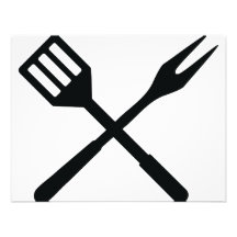 Bbq-besticksymbol Anpassningsbara Tillkännagivanden