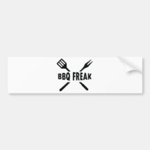 BBQ-Freak med besticksymbolen Bildekal