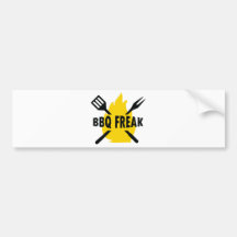 BBQ-Freaken med bestick och flammar symbolen Bildekal