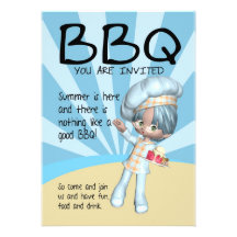 Bbq-inbjudan - kock - du är inbjuden