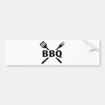 BBQ med besticksymbolen Bildekaler