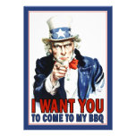 Bbq-/partyinbjudan: VintageUncle Sam