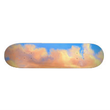 BC_Painted_Orange_Clouds Skate Deck