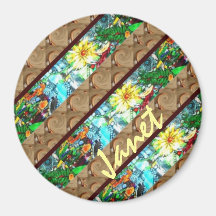 Beach and Flowers Magnets