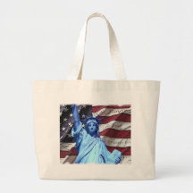 Beachbag flagga & frihetsgudinnan tote bags