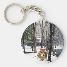 Beagle i snön Keychain Nyckel Ringar