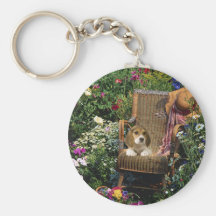 Beagle trädgårds- Keychain Nyckelringar