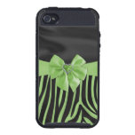 Beautiful chic elegant silk fabric effects zebra iPhone 4 case