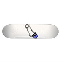 bebiset klämmer fast grafiska blått skate deck