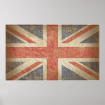 Bedrövad brittisk flagga affischer