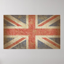 Bedrövad brittisk flagga affischer