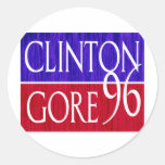 Bedrövad design för Clinton levrat blod 96 Runda Klistermärken