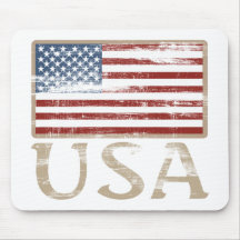 Bedrövad USA flagga Musmattor