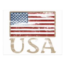 Bedrövad USA flagga Vykort