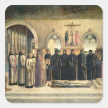 Begravningen av St Jerome, c.1470-1472 (olja kan p Fyrkantigt Klistermärke