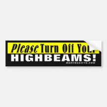 Behaga vänder av din Highbeams! Bildekal