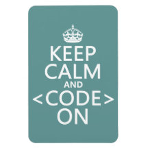 Behållalugn och <Code> På - allt färgar Rektangel Magnet