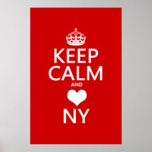 Behållalugn och hjärta New York (customisable färg Print