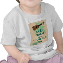 Behållalugn och Ukulele på roligt original- tryck Tee Shirts