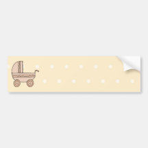 Beige babyPram. På finnig bakgrund Bildekaler
