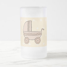 Beige babyPram. På finnig bakgrund Kaffe Mugg