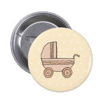 Beige babyPram. På finnig bakgrund Nål