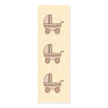 Beige babyPram. På finnig bakgrund Visitkort Mallar