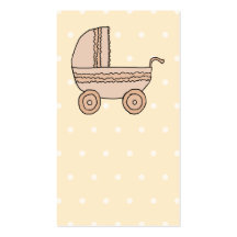 Beige babyPram. På finnig bakgrund Visitkort Mall