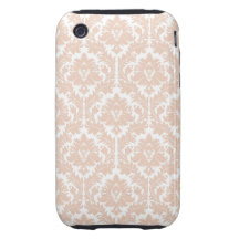 Beige damastast mönster för linne iPhone 3 tough case