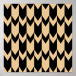 Beige- och svartsparremodell affisch