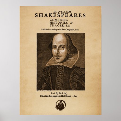 Bekläda lappar till Shakespeares första folioark Print