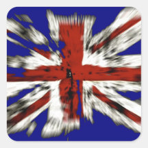 Bekymrad brittisk facklig jack fyrkantiga klistermärken