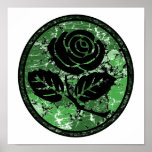 Bekymrad rosa SilhouetteCameo - grönt Affischer