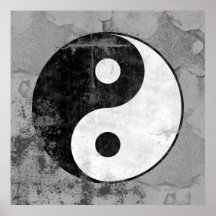 Bekymrad Yin Yang symbolaffisch