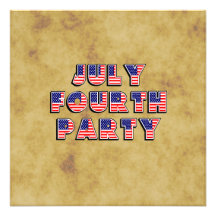Bekymrade Juli 4th, independence daypartyinbjudan