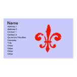Bekymrade Röd Fleur De Lis, Visitkort