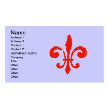 Bekymrade Röd Fleur De Lis, Visitkort