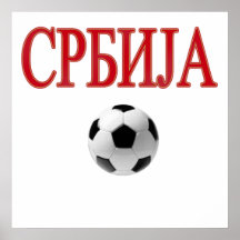 Beli Orlovi för Serbia fotbollälskare gåvor Print