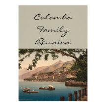 Bellagio mig, sjö Como, Lombardy, italien Individuella Inbjudningskort