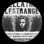 Bellatrix Lestrange önskad affisch klistermärken