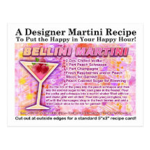 Bellini Martini receptvykort