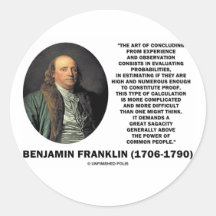 Benjamin Franklin utvärderande Probabilitiescitati Klistermärken